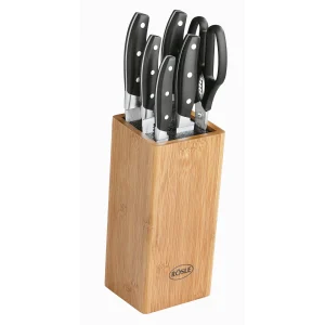 Bloque de cuchillos de bambú RÖSLE Cuisine, 7 piezas