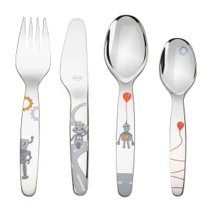 Set de cubiertos infantiles RÖSLE Pequeño Robot, 4 piezas