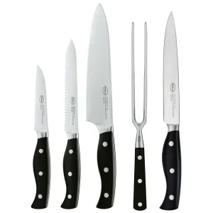 Set de cuchillos RÖSLE Pura con tenedor de trinchar, 5 piezas